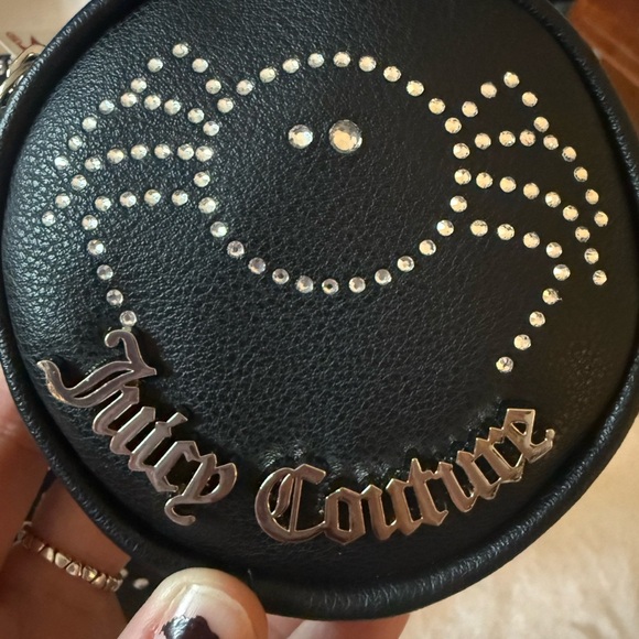 Juicy Couture Double Camera Crossbody Black Rhinestone Bling Spiderweb Halloween - Picture 9 of 9